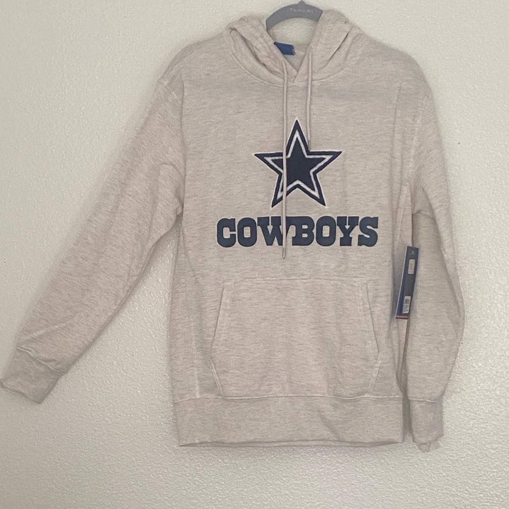 NFL Team Apparel Cowboys Gray Hoodie Sweater. Size S